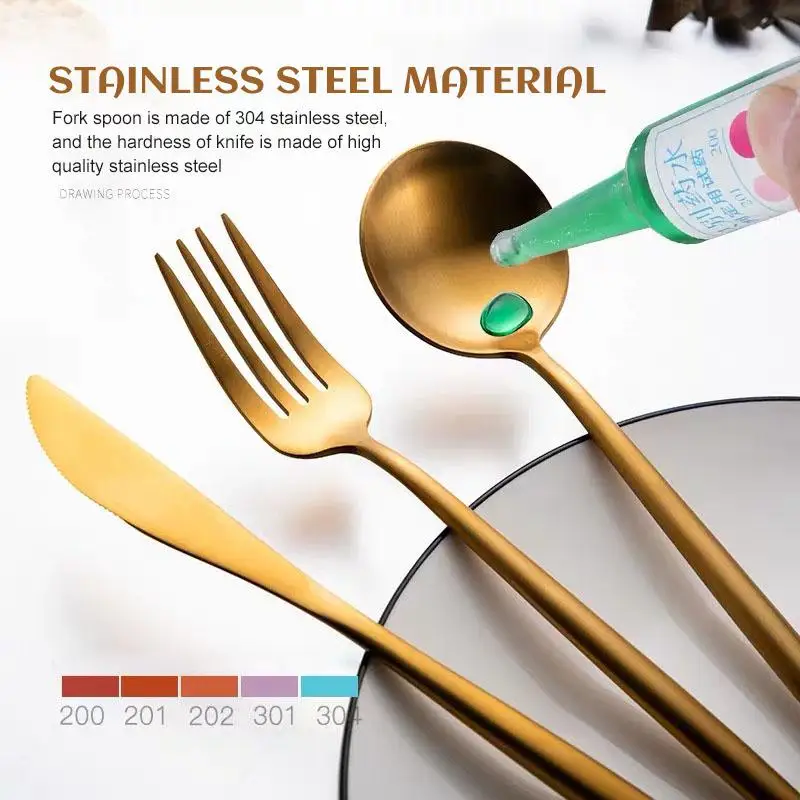 Набор столовых приборов из нержавеющей стали нож для стейка вилка ложка и
