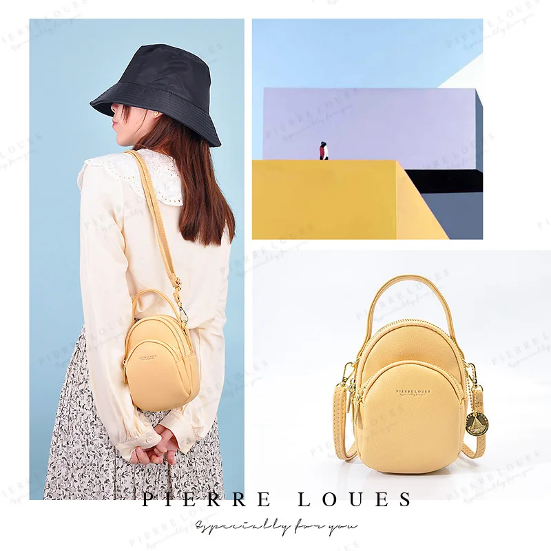 Женский кожаный мини-рюкзак YIZHONG однотонный рюкзак объемом менее 20 литров