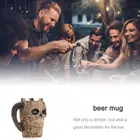 Кружка в виде черепа из нержавеющей стали, кружка для чая и пива, с деревянным корпусом, с 3d-рисунком черепа, для хэллоуина, бара, крутая посуда для напитков