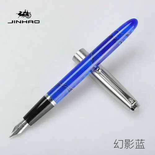 Blue Acrylic F Jinhao 51A акриловая/деревянная авторучка чернильная ручка каллигграфия ручки EF/F/ручной работы сменный наконечник канцелярские принадлежности для офиса и школы - Цвет: Blue Acrylic F