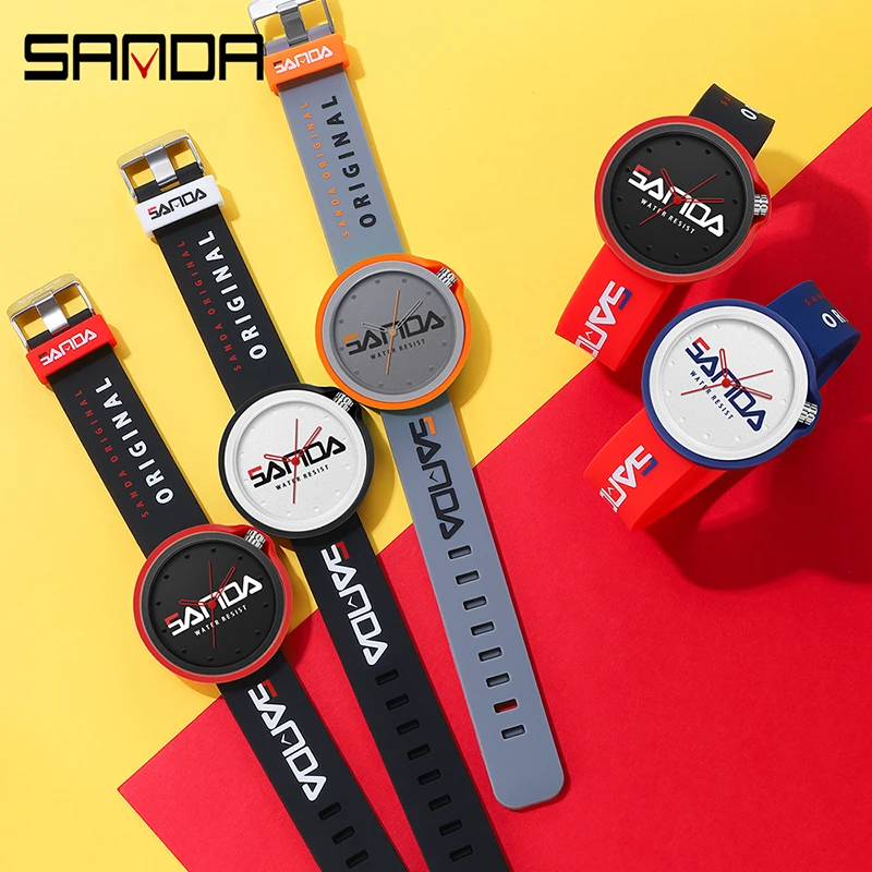 SANDA 2021 Unique Quartz Watch For Men Women Lover Wrist Multi-colored Fashion Couples Watch 50m Deep Waterproof Leisure Watch