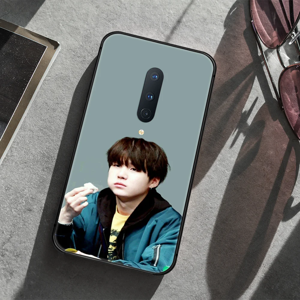 

Bangtan Boys SUGA Phone Case Cover Hull For 1+ Oneplus 5T 6 6T 7 7T 8 8T Pro black Waterproof Tpu Cell Soft Prime Painting Funda