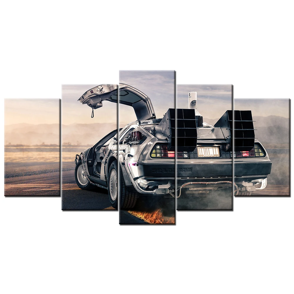 5 шт. Настенная картина DeLorean Back to the Future картины HD печатные плакаты модульные для
