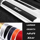 4 шт. Защитная Наклейка на порог двери автомобиля из углеродного волокна, наклейка на порог, Стайлинг для Lada Granta Vesta Niva Largus Samara, аксессуары