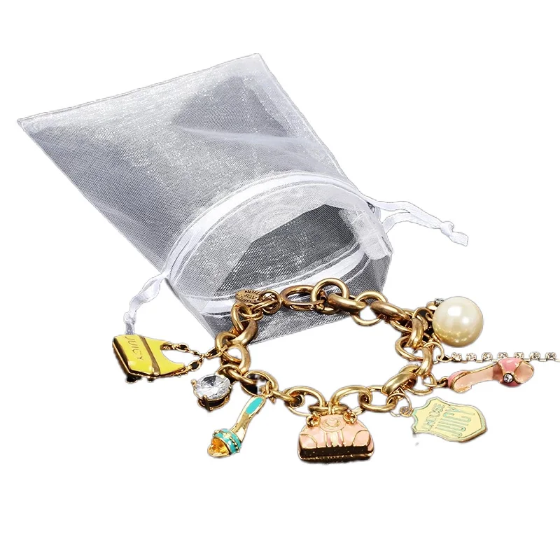 

Gift bag 7*9 cm Gift yarn bag bundle mouth organza jewelry jewelry packing bag transparent mesh yarn bag