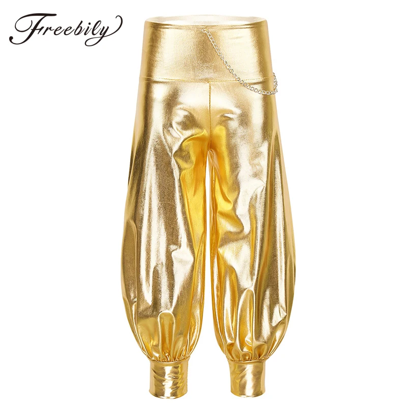 

Детский танцевальный сценический костюм в стиле хип-хоп для девочек, уличная одежда, блестящие металлические свободные танцевальные шаров...