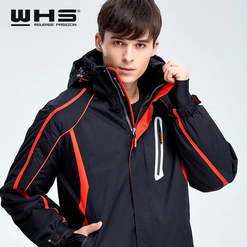 WHS новый лыжи мужчин спорт теплый ветрозащитный костюм водонепроницаемый