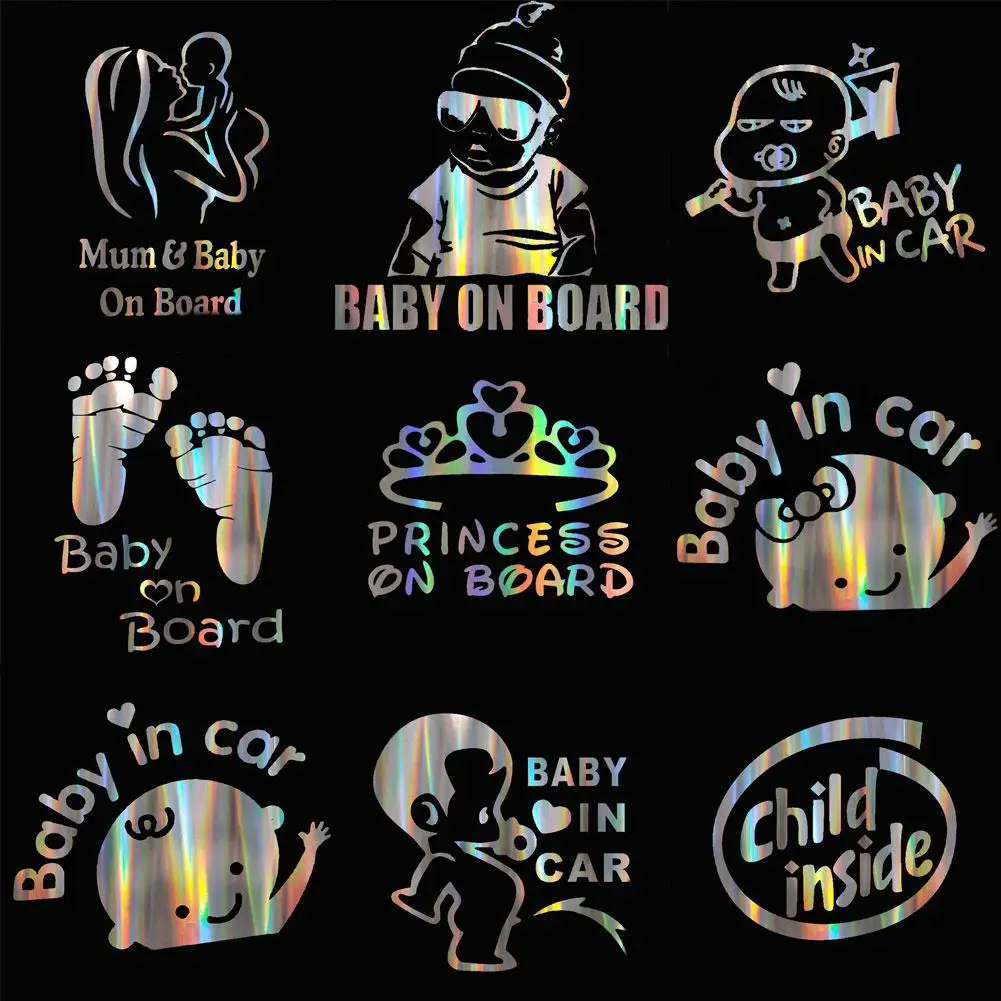 Цветные лазерные русские детские 3D наклейки на машину автомобильные виниловые s