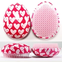 pink egg shape neuter salon curls massage comb for men and women anti static massage hair comb for natural hair