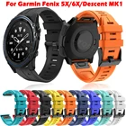 Ремешок для наручных часов QuickFit, силиконовый быстросъемный браслет для Garmin Fenix 5X Plus 6X Pro 3 3HR, MK1D2 Delta PX, 26 мм