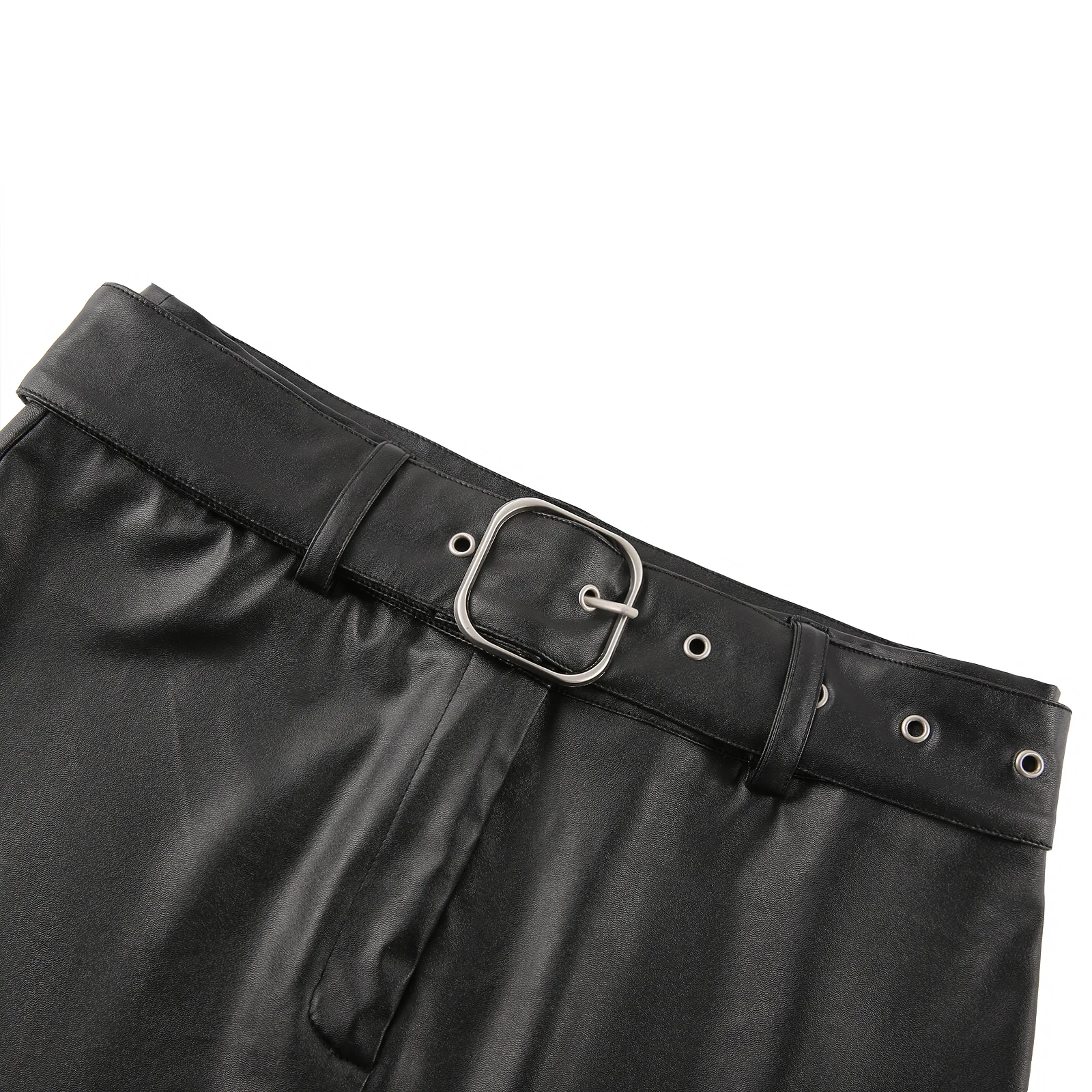 Женская винтажная юбка-карандаш демисезонная Кожаная Мини-юбка-карандаш в стиле