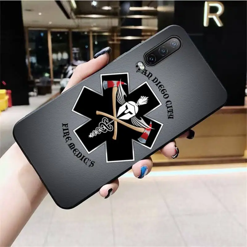 EMT EMS медицинский спасательный значок черный мягкий чехол для телефона Huawei P40 P30 P20