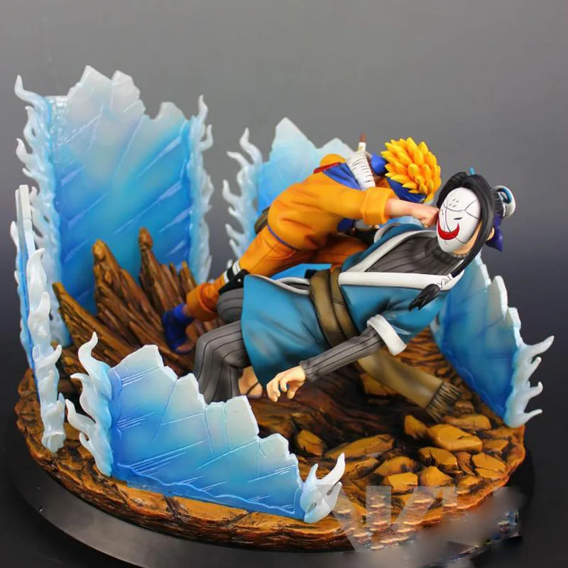 Goedkoop Naruto Standbeeld Uzumaki Naruto Vs White Ice Dunkirk Gk Hars Met Led Light Action Figure Speelgoed Maat: 35*33*33Cm Doos Q239