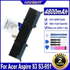Аккумулятор HSABAT AP11D4F, AP11D3F, 4800 мА  ч, для ACER Aspire S3 S3-951, S3-951-2464G24iss, S3-951-6464, S3-951-6646, MS2346