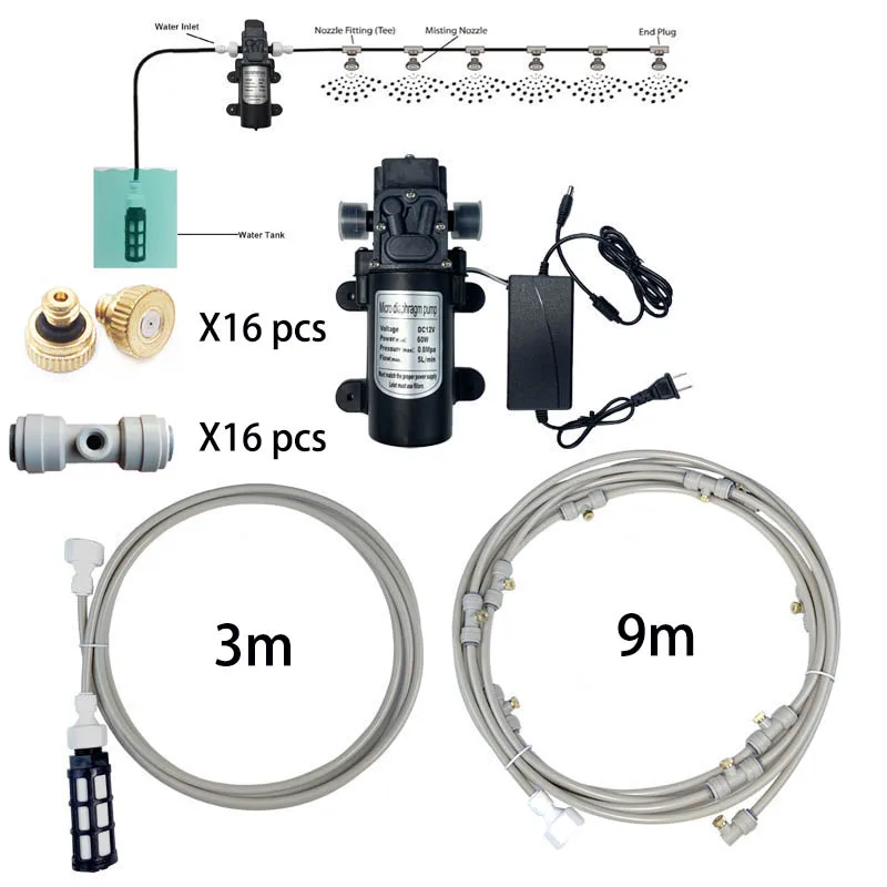 12 В насос для запотевания 160psi мембранный распылитель водяного насоса высокого