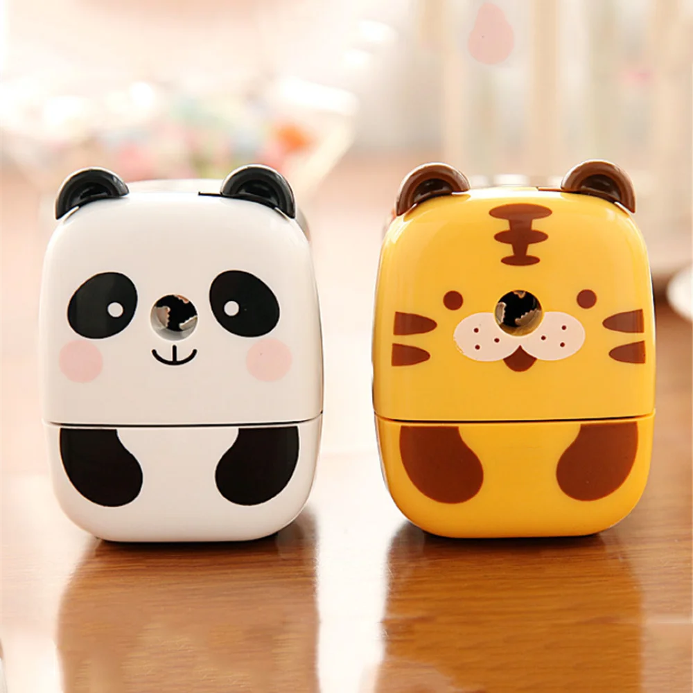 

Tiger Panda Pencil Sharpener Cute Stationery Kids Hand Crank Manual Pen Cutter Tool School Stationary Office Supplies