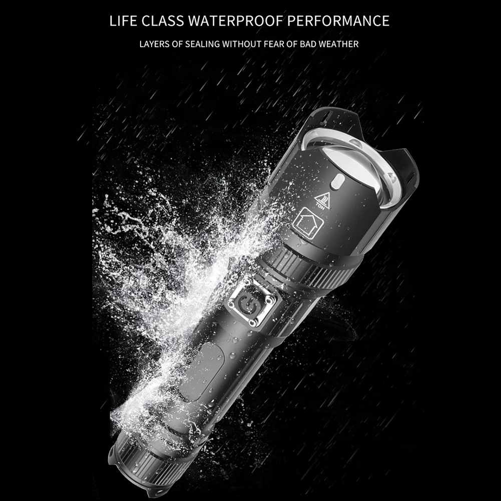 

5000mAh XHP120 9-core LED Flashlight Zoom USB Rechargeable Most Powerful XHP50 XHP99 Torch 18650 26650 Handheld Light