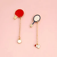 fashion cartoon badminton brooch pin badge sports equipment table tennis fashion jewelry wholesale gift athletes