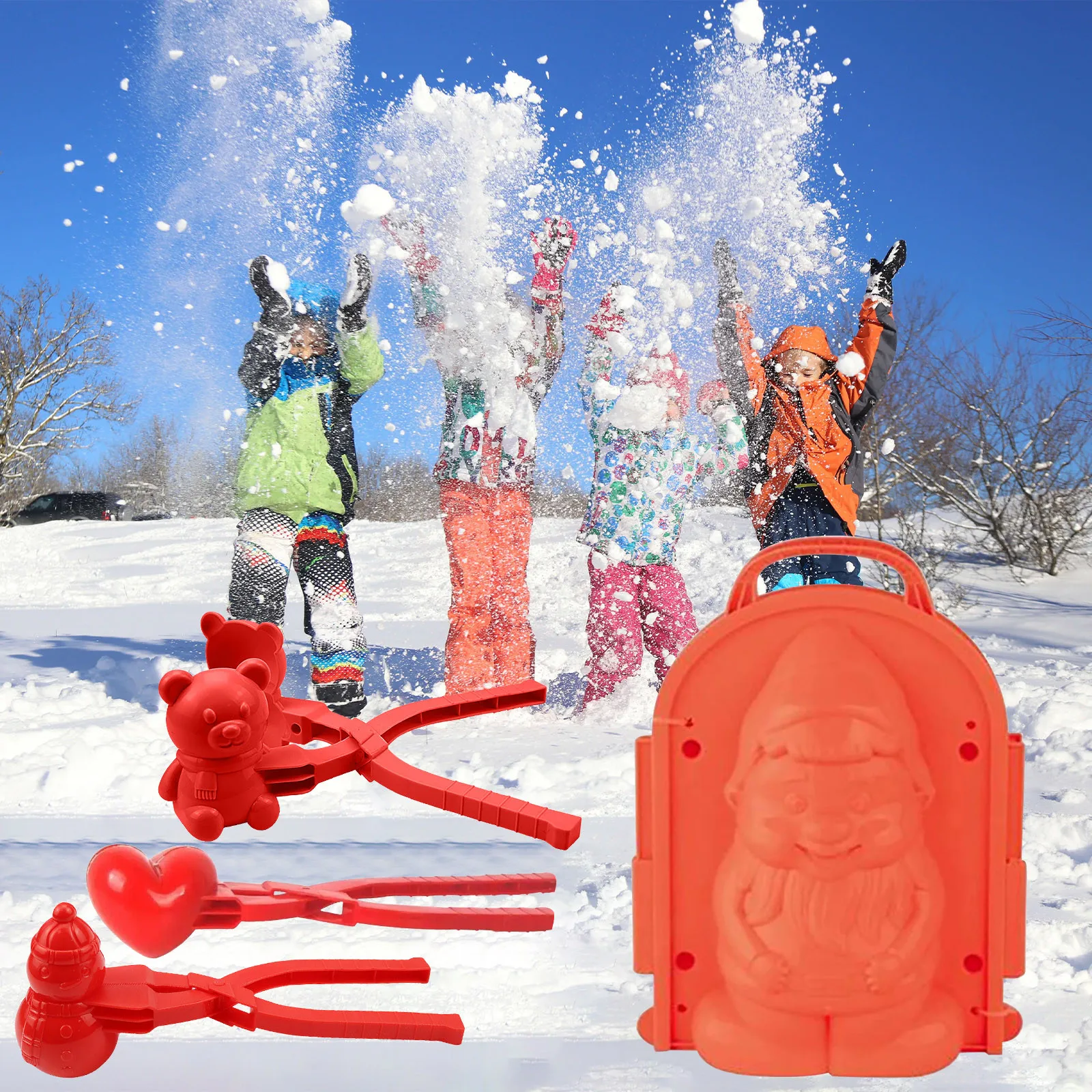 

Winter Snow Snowball Maker Clip Kit Kids Parent-child Outdoor Maker Poop Shaped Snow Sand Mold Tool Fun Snowball Fight Sport Toy