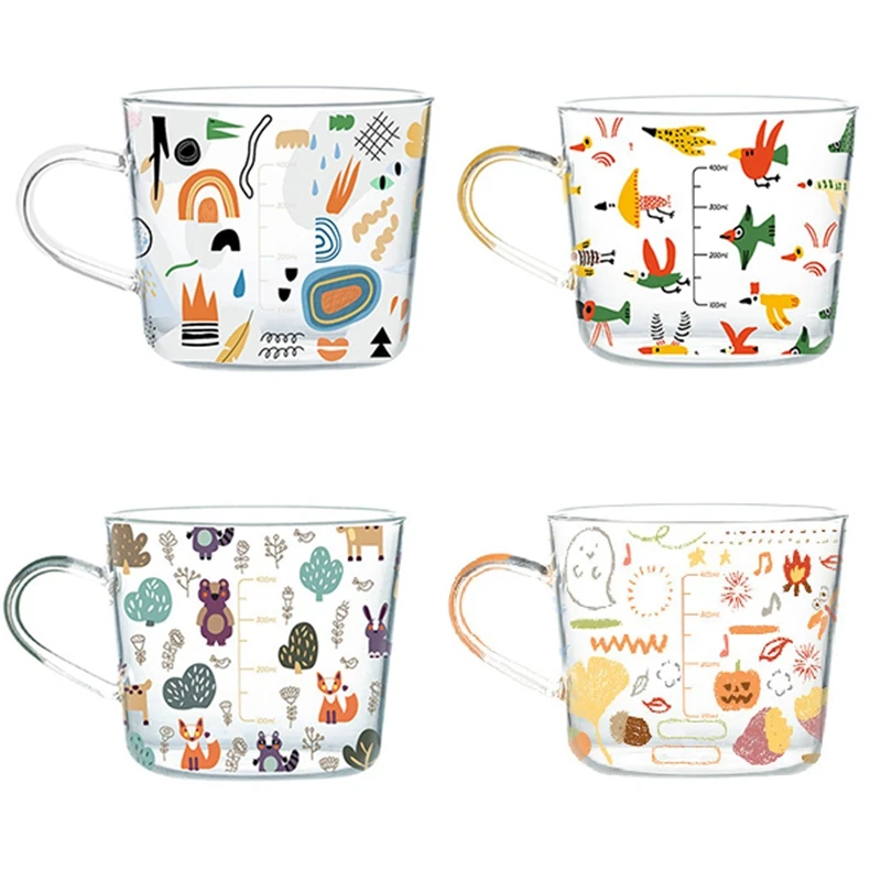 Акция! Стеклянная Кружка со шкалой 500 мл чашка для завтрака/кофе бытовая кружка