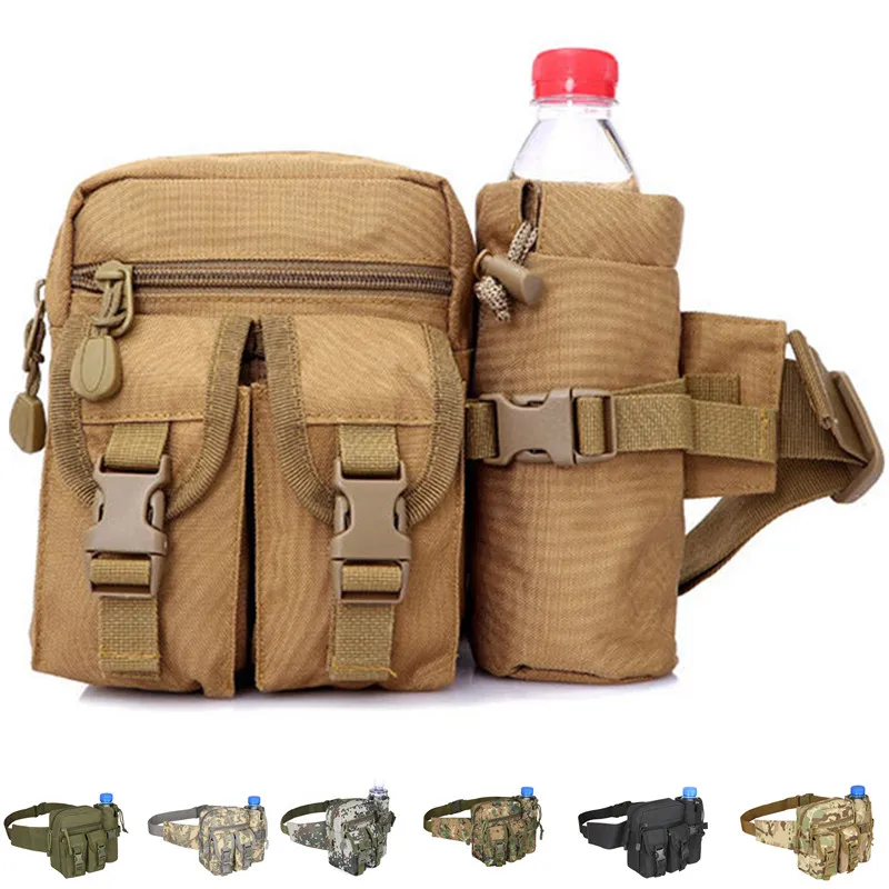 

Tactical Men Waist Pack Nylon Hiking Water Bottle Phone Pouch Outdoor Sports Army Military Hunting Climbing Camping Chest Bags