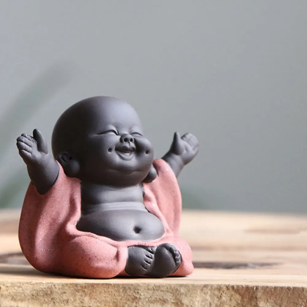 Керамическая статуя Будды Maitreya чайная скульптура ручная резная статуэтка
