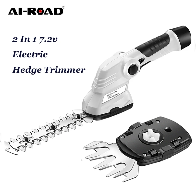 

AI-ROAD Lithium-Ion 7.2V Electric Trimmer Cordless 2 in 1 Garden Tools Rechargeable Weeding Shear Pruning Mower