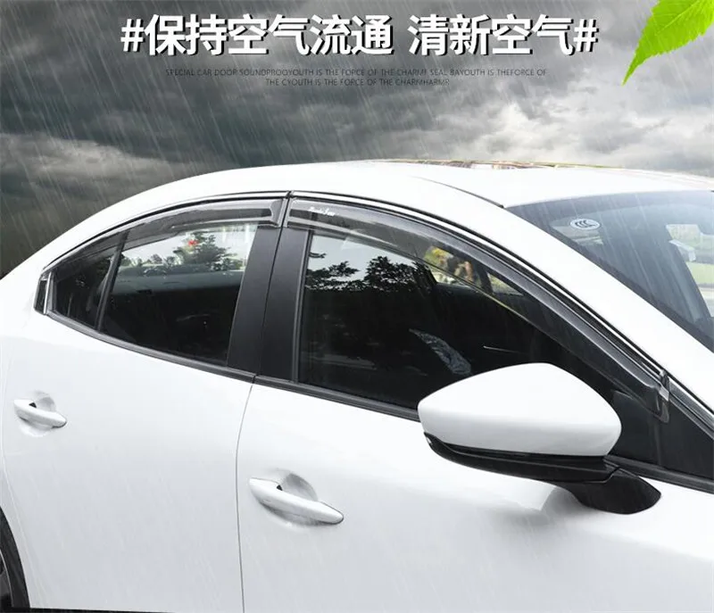 CEYUSOT для Mazda 3, оконный козырек, седан, оконные боковины, защита от солнца и дождя, Мазда 3, Axela, 4 шт., защита, внешние аксессуары
