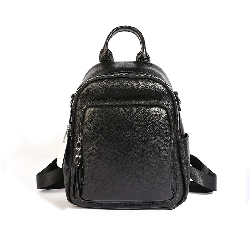 

Xiaoning Leather Backpack women's new 2020 simple fashion pure color Korean cross border Backpack