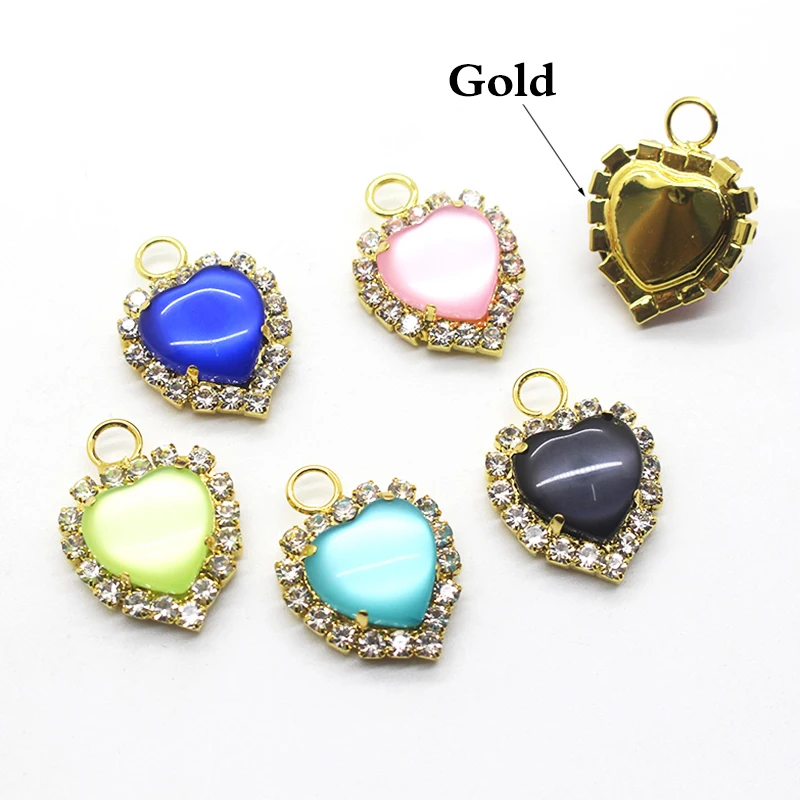 Высокое качество! 10 шт./компл. подвески украшения Стразы сердца ювелирные изделия
