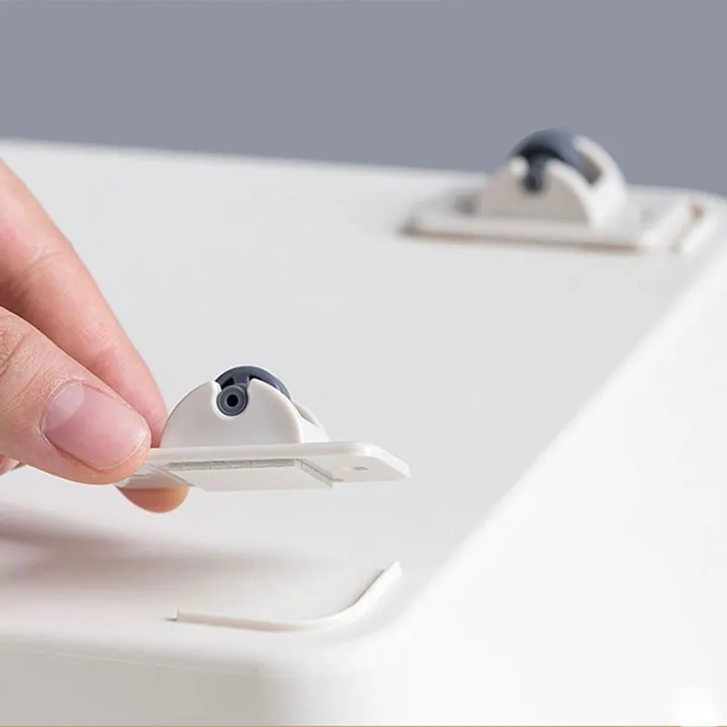 Самоклеящиеся ролики 4 шт. для шкафа ящика хранения направляющие колеса