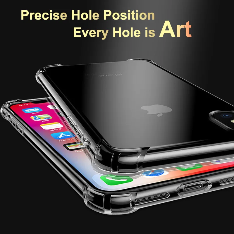 Роскошный ударопрочный бампер с 4 углами мягкий прозрачный защитный чехол из ТПУ