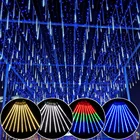 Светодиодный ственская светодиодная гирлянда для метеоритного душа, 30-50 см светильник светящаяся цепочка в виде сосулек, падающий дождь, Сказочная гирлянда, праздничное украшение для рождественской елки