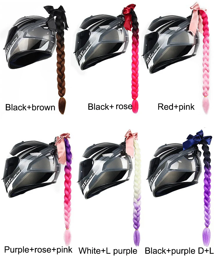

Motorcycle Gradient Ramp Helmet Braids Wig Twist Braid Motocross Motorbike Off Road Moto Decoration Crochet Braids