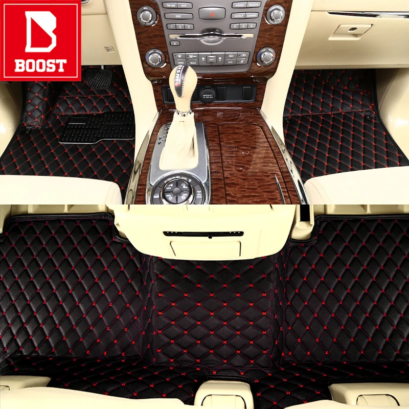 BIack Red Boost автомобильные коврики для Toyota Crown Mark chaser cresta 2008 1995 2013 2004 водонепроницаемый пользовательский автомобиль автомобильные подушечки для ног - Название цвета: BIack Red
