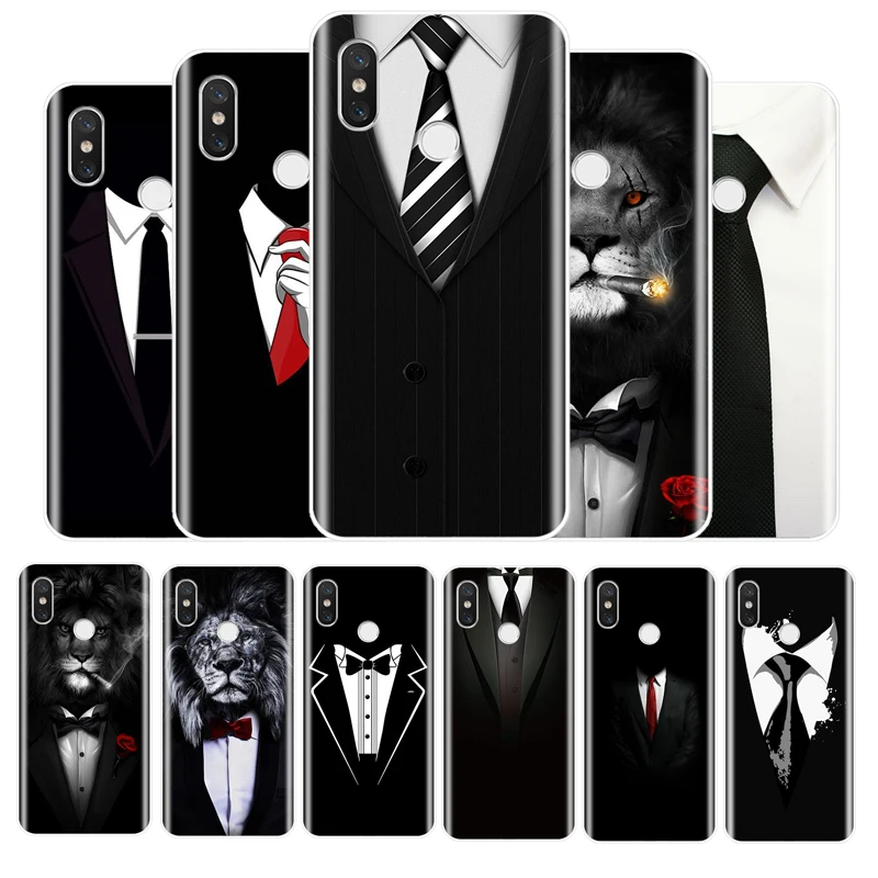 Мужской костюм рубашка галстук силикон для xioami 4 чехол телефона 5 4S 6 8 9 Lite Plus note 3 MAX2