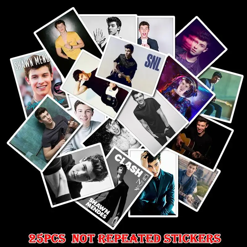 22 шт./упак. известной певицы Shawn Mendes настенные наклейки для детской бар Чемодан скейтборд для мобильных устройств на детская игрушка, наклейки на ногти