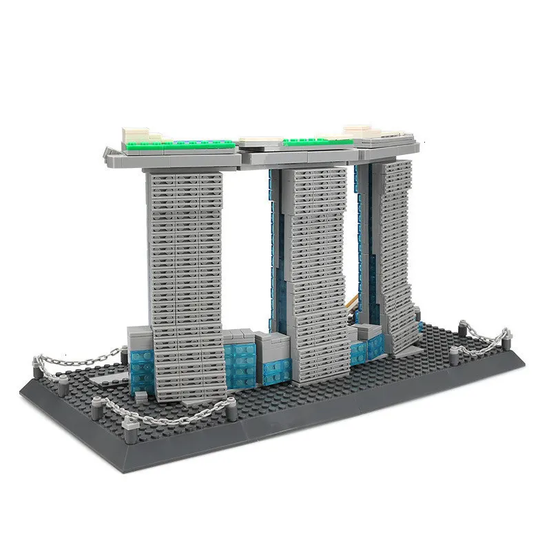 

Wange Blocks World Architecture Building Blocks The Marina Bay Sands Model Pyramid Landmark Educational Toys For Children Gifts