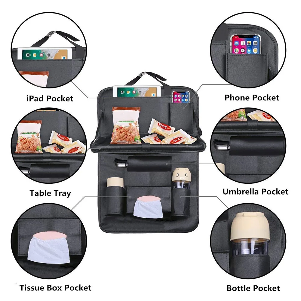 Органайзер для заднего сидения автомобиля складной настольный держатель из