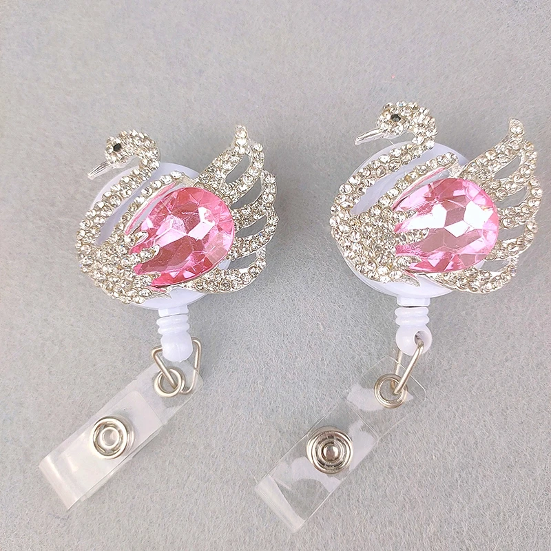 5 шт./лот розовый Лебедь медсестры выдвижной крепление катушки с зажимом для ремня