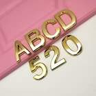 Домашние буквы и цифры, стикер 7 см от 0 до 9, табличка, современный золотой цвет, Адрес отеля, электронная наклейка, цифровая дверная табличка, знаки