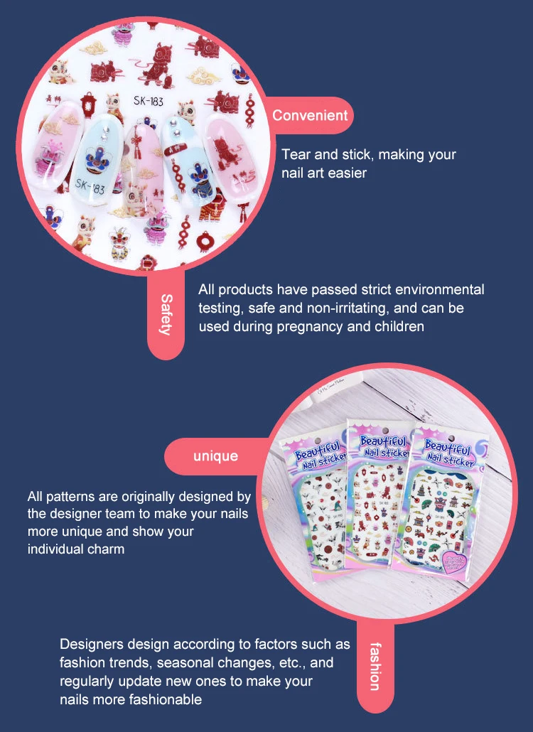 Мода китайский Стиль наклейки для ногтей с элементы традиционной Пекинская