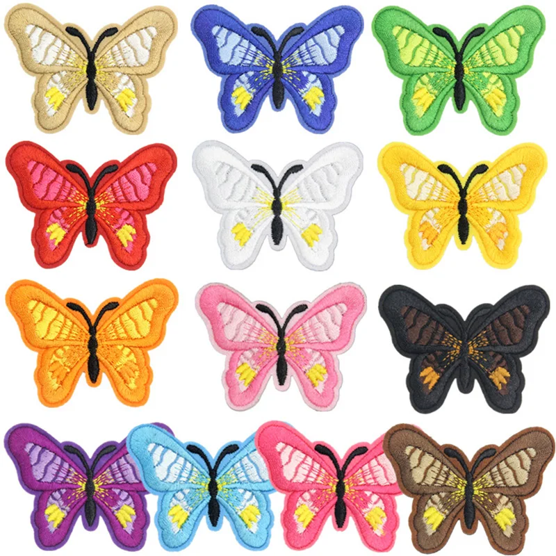 

10pcs/lot Cute Butterfly Embroidery Patches For Clothing DIY Iron On Patches On Clothes Animal Patch Custom Patch