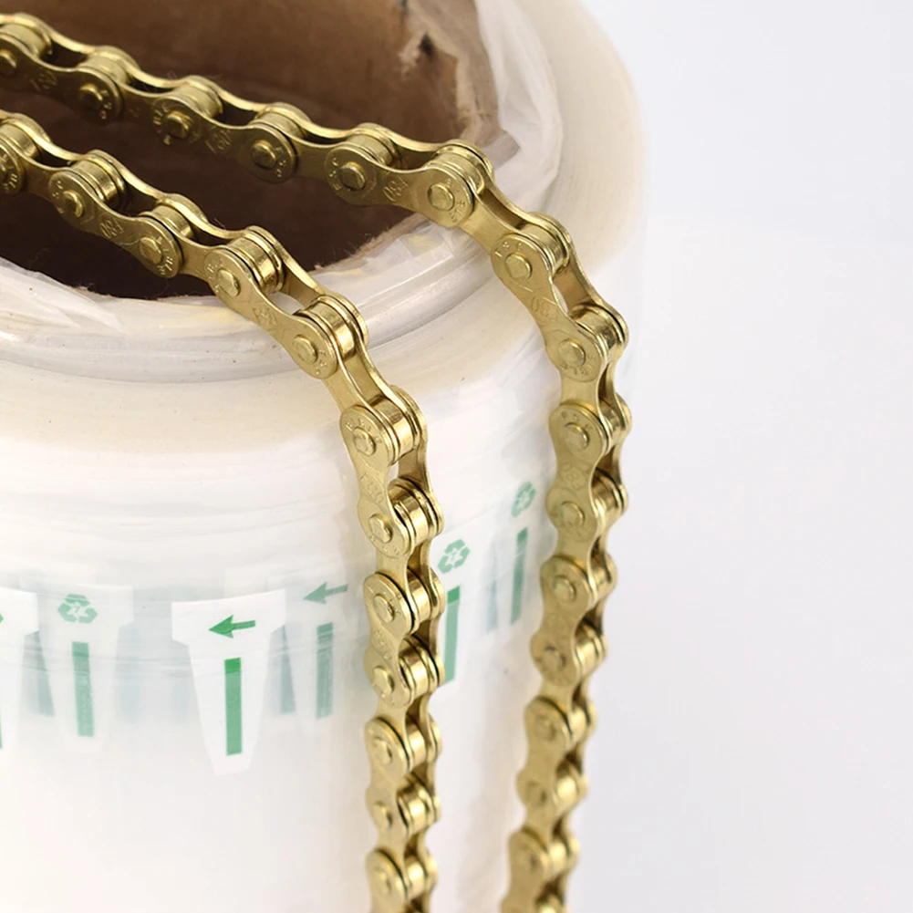 

116 Links Chains Cycling Riding Road Bicycle 9 Speed Mountain Bike Steel ChainHollow Chains Ultralight Gold Mountain Bike Chains