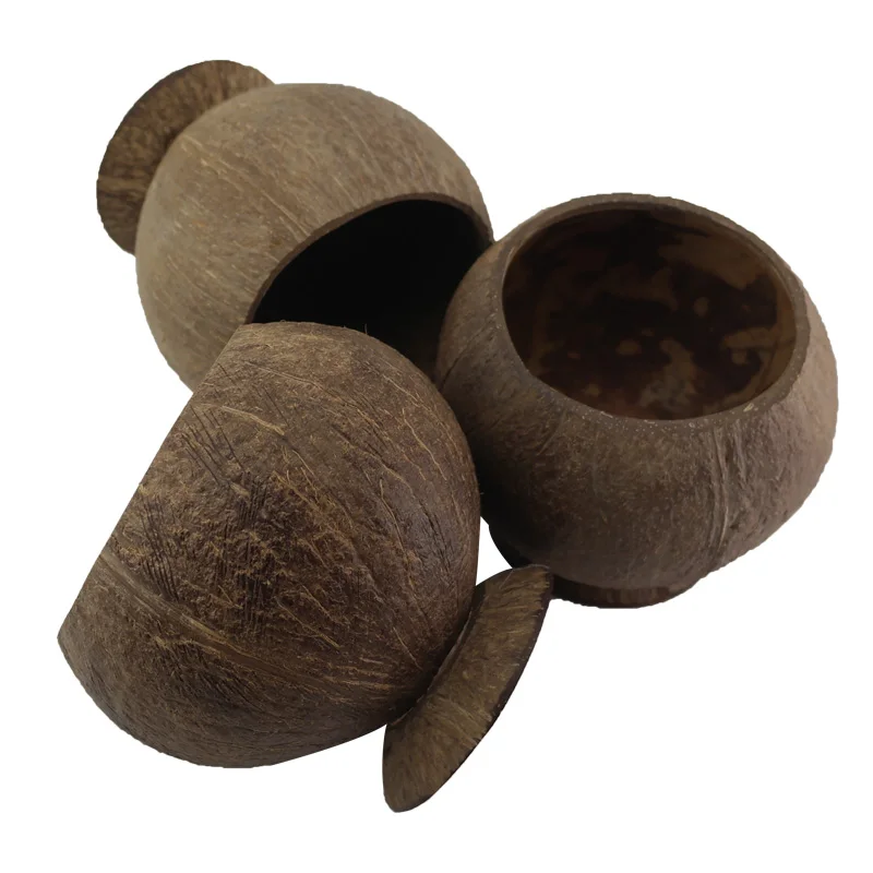 Ветрозащитная настольная подставка для хранения миска из скорлупы кокоса