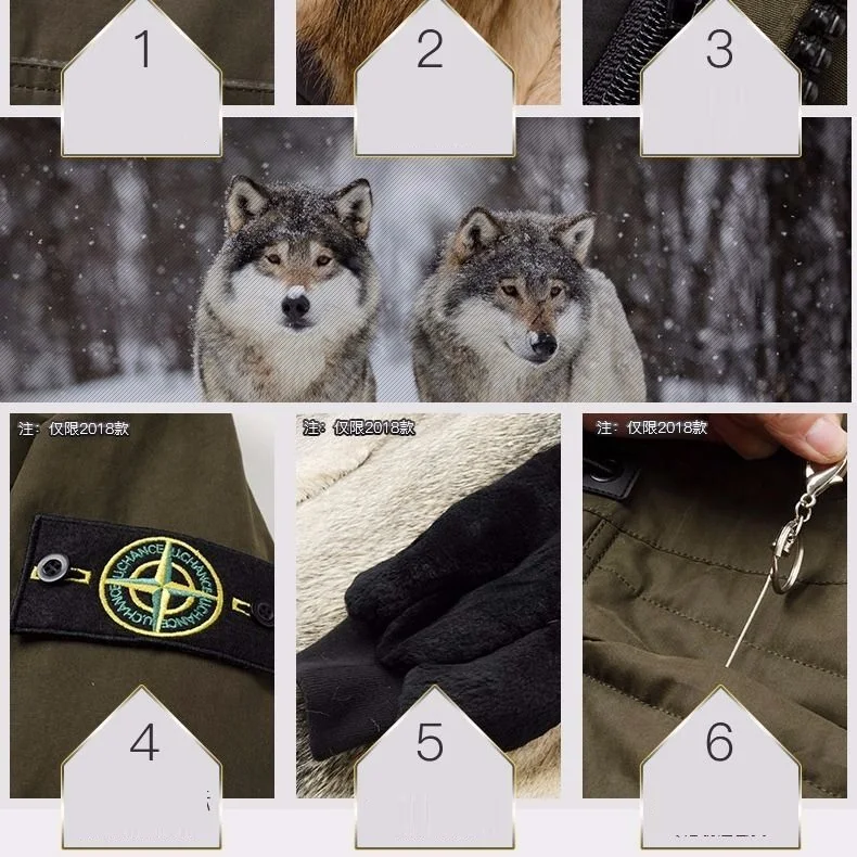 Парка BATMO мужская с подкладкой из 2020 натурального меха волка зимняя куртка 100% |