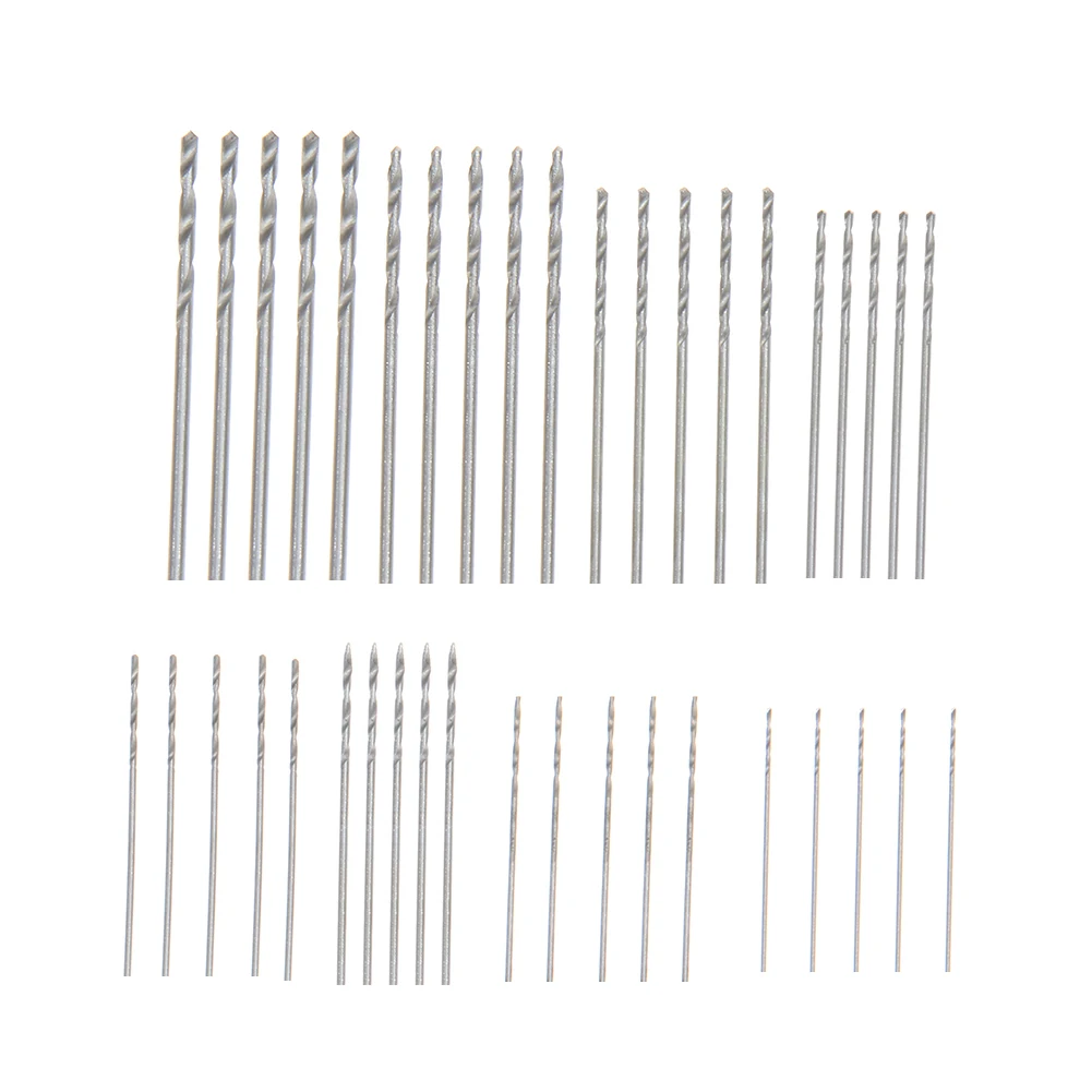 

40pcs Micro Twist Drill Bits Combination Set 0.3-1.0mm HSS High Speed Steel Mini Drilling Bits Power Hand Tools for PCB Jewelry