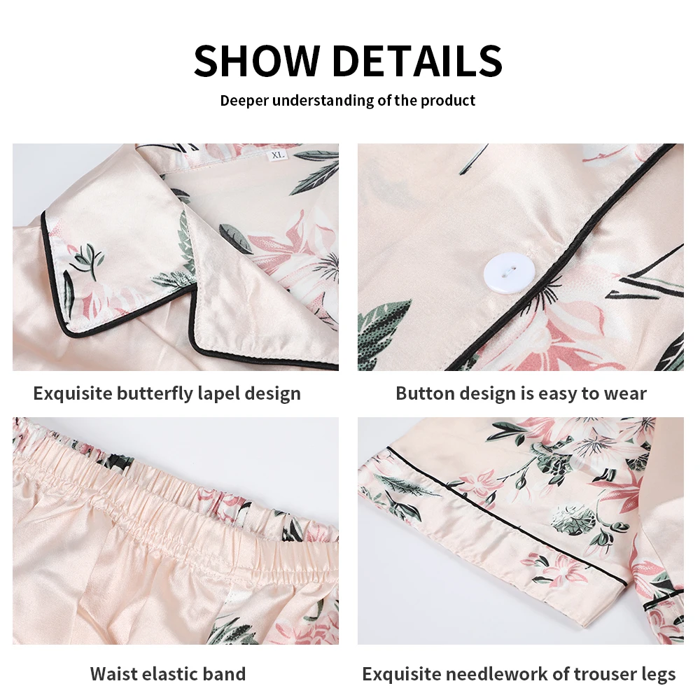 

Women Pajamas Set Sleepwear Winter Long Sleeve Mujer Pijamas Nuisette Sexy Lingerie Nightwear Silk Satin Pyjamas pjs Suit 2Pcs