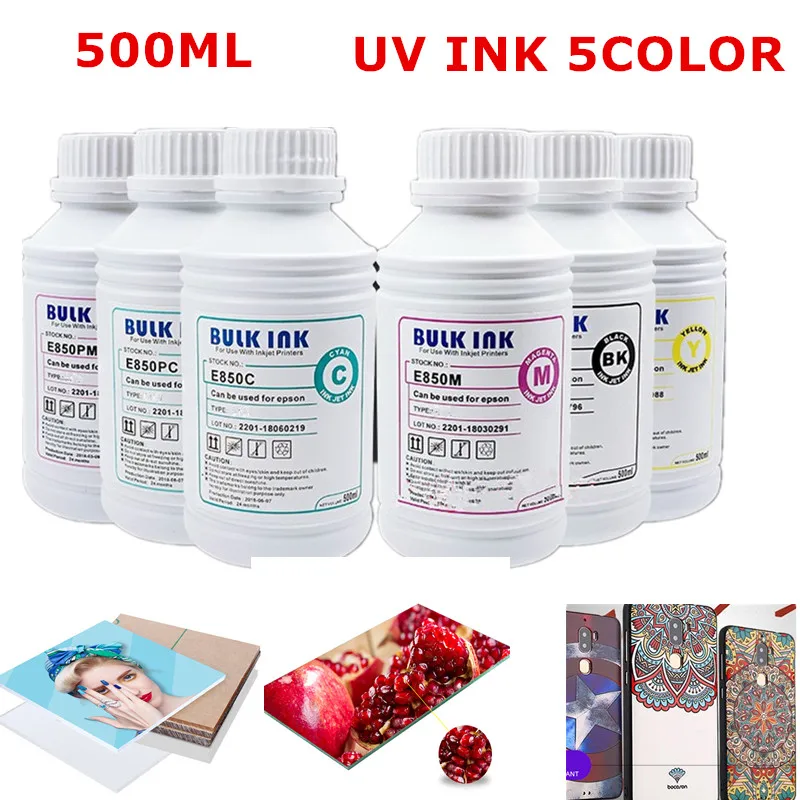 500 мл светодиодные УФ чернила для DX4 DX5 DX6 DX7 печатающая головка Epson R1800 R1900 R2000 R3000 4800