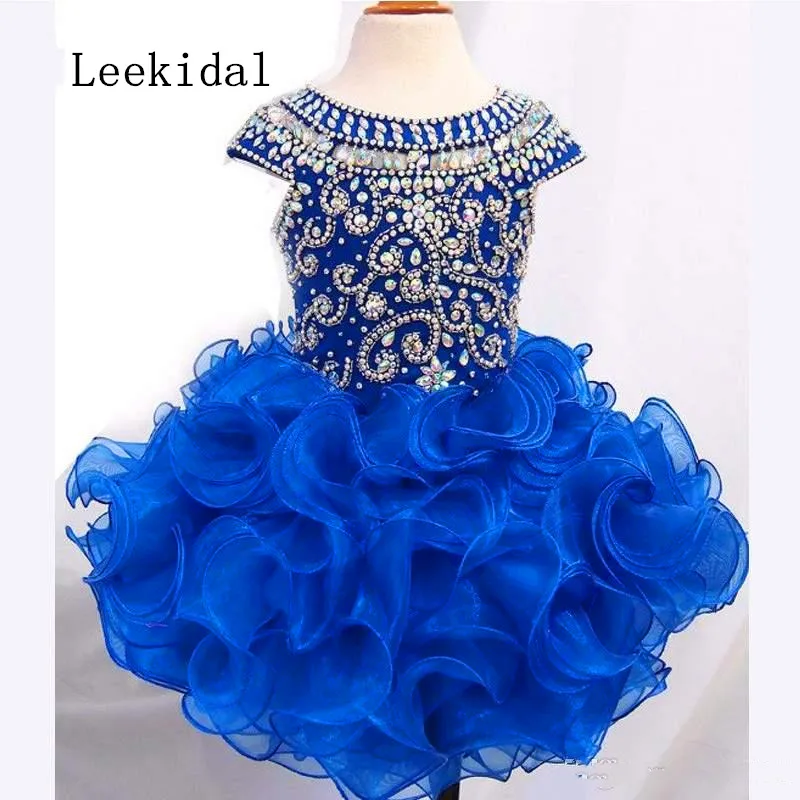 Реальные фотографии Ярко-синее блестящее платье с бусинами и кристаллами для